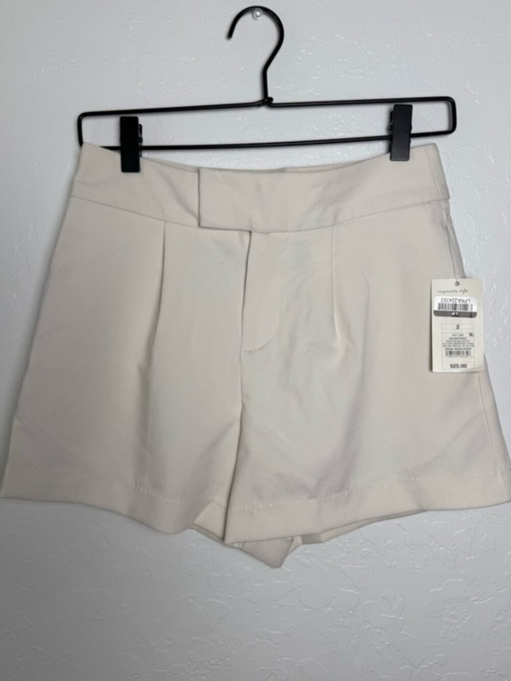 Off White High-Rise Tailored Shorts